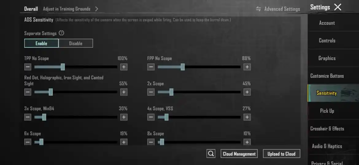 BGMI sensitivity settings guide demonstration
