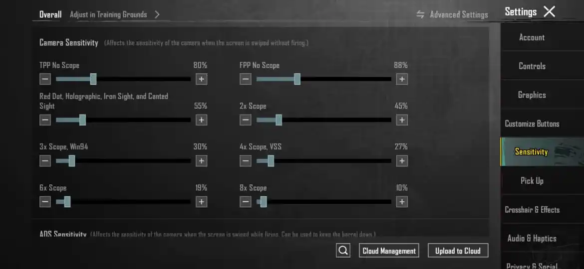 BGMI sensitivity settings guide demonstration